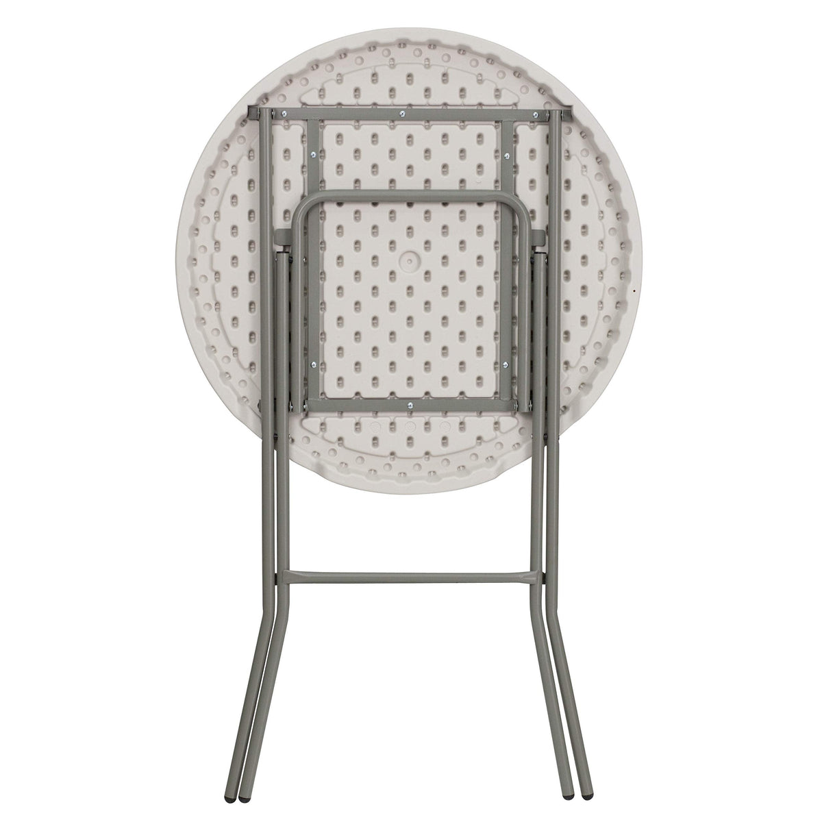 Storenine Kathryn 31.5-Inch Round Folding Bar Height Table Granite White