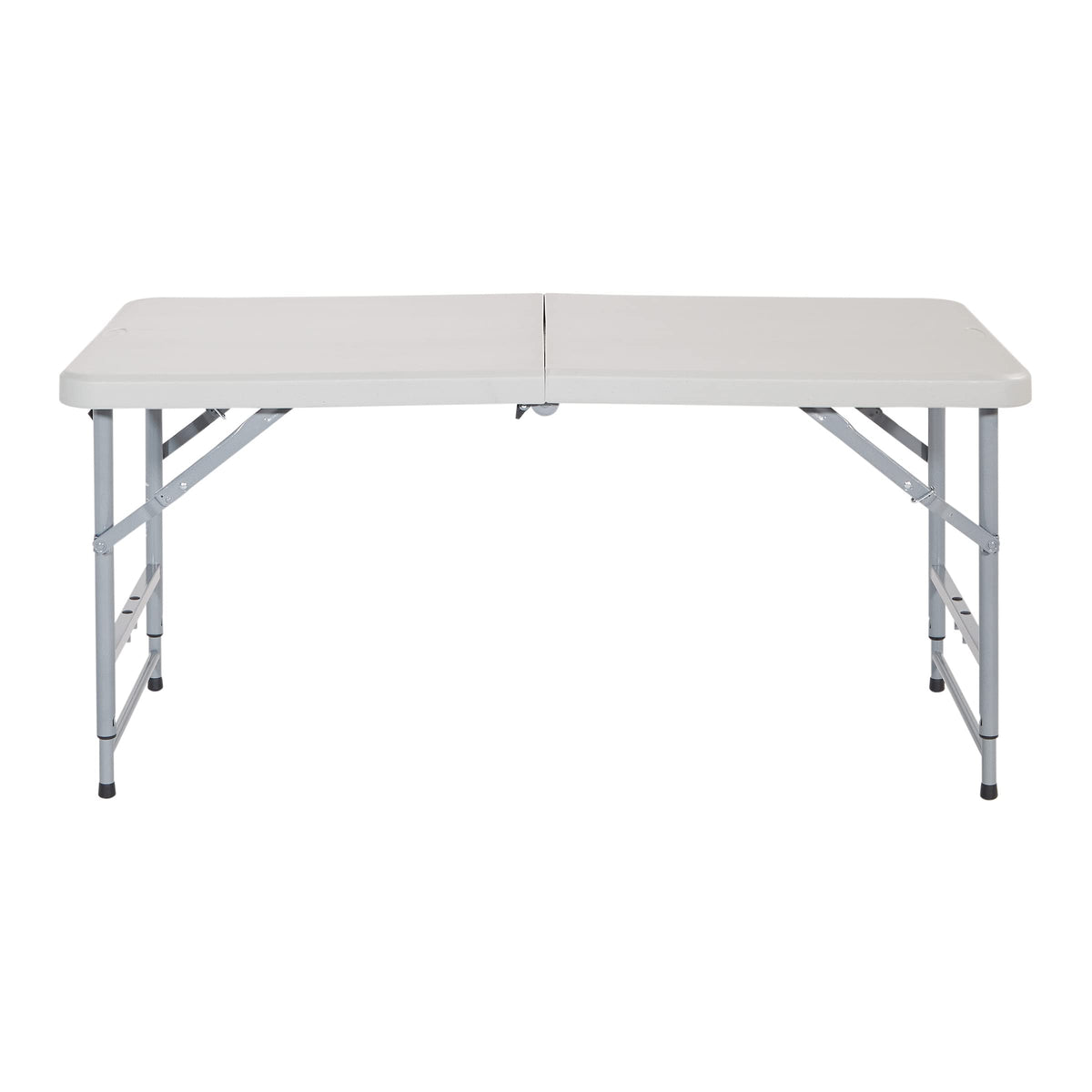 Storenine 122 cm Height-Adjustable Folding Resin Table Light Gray