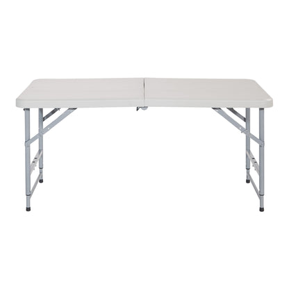 Storenine 122 cm Height-Adjustable Folding Resin Table Light Gray