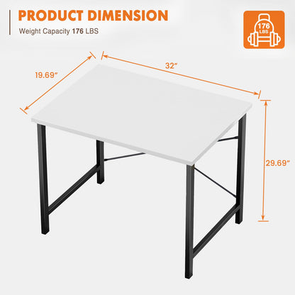 Storenine 32-Inch Compact Computer Desk White Black