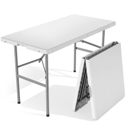 Storenine 122 cm Folding Picnic Table with Carrying Handle Basic White