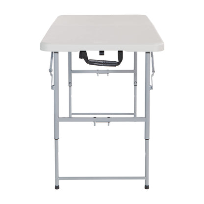 Storenine 122 cm Height-Adjustable Folding Resin Table Light Gray