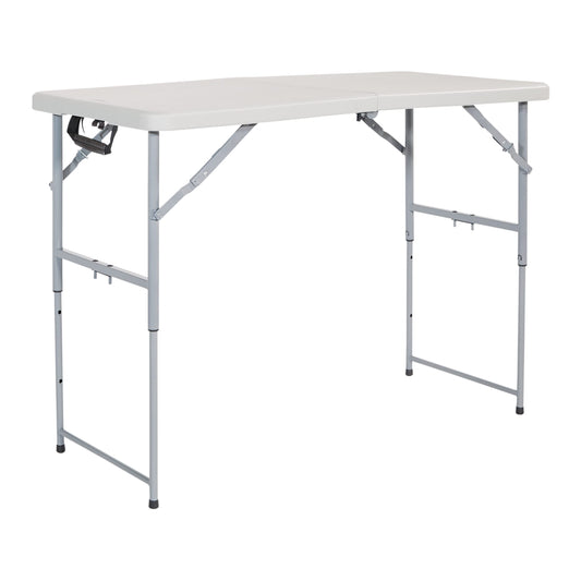 Storenine 122 cm Height-Adjustable Folding Resin Table Light Gray