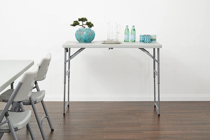 Storenine 122 cm Height-Adjustable Folding Resin Table Light Gray