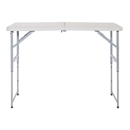 Storenine 122 cm Height-Adjustable Folding Resin Table Light Gray