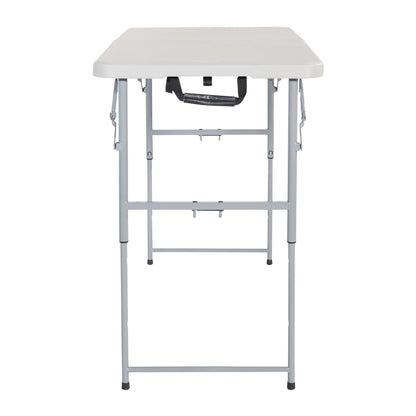 Storenine 122 cm Height-Adjustable Folding Resin Table Light Gray