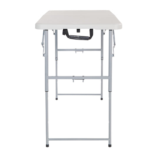 Storenine 122 cm Height-Adjustable Folding Resin Table Light Gray