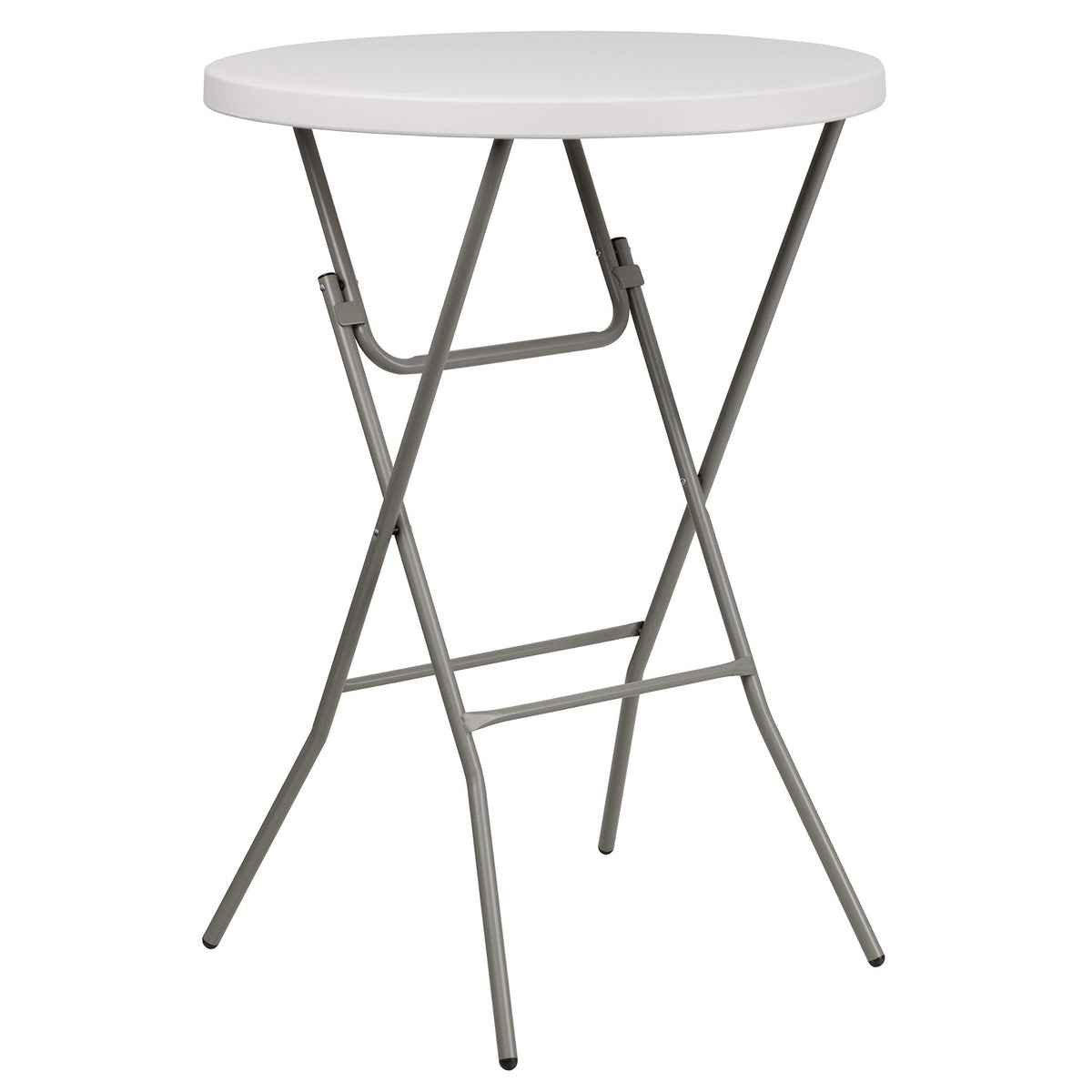 Storenine Kathryn 31.5-Inch Round Folding Bar Height Table Granite White