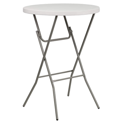 Storenine Kathryn 31.5-Inch Round Folding Bar Height Table Granite White