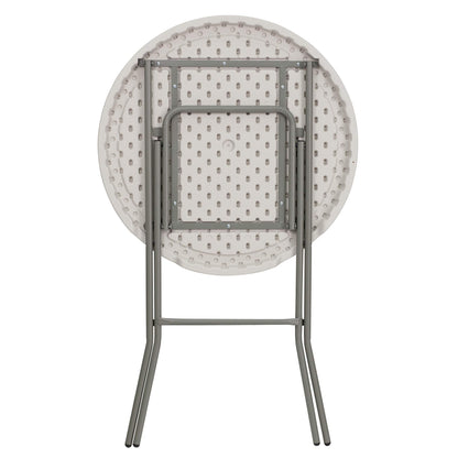 Storenine Kathryn 31.5-Inch Round Folding Bar Height Table Granite White