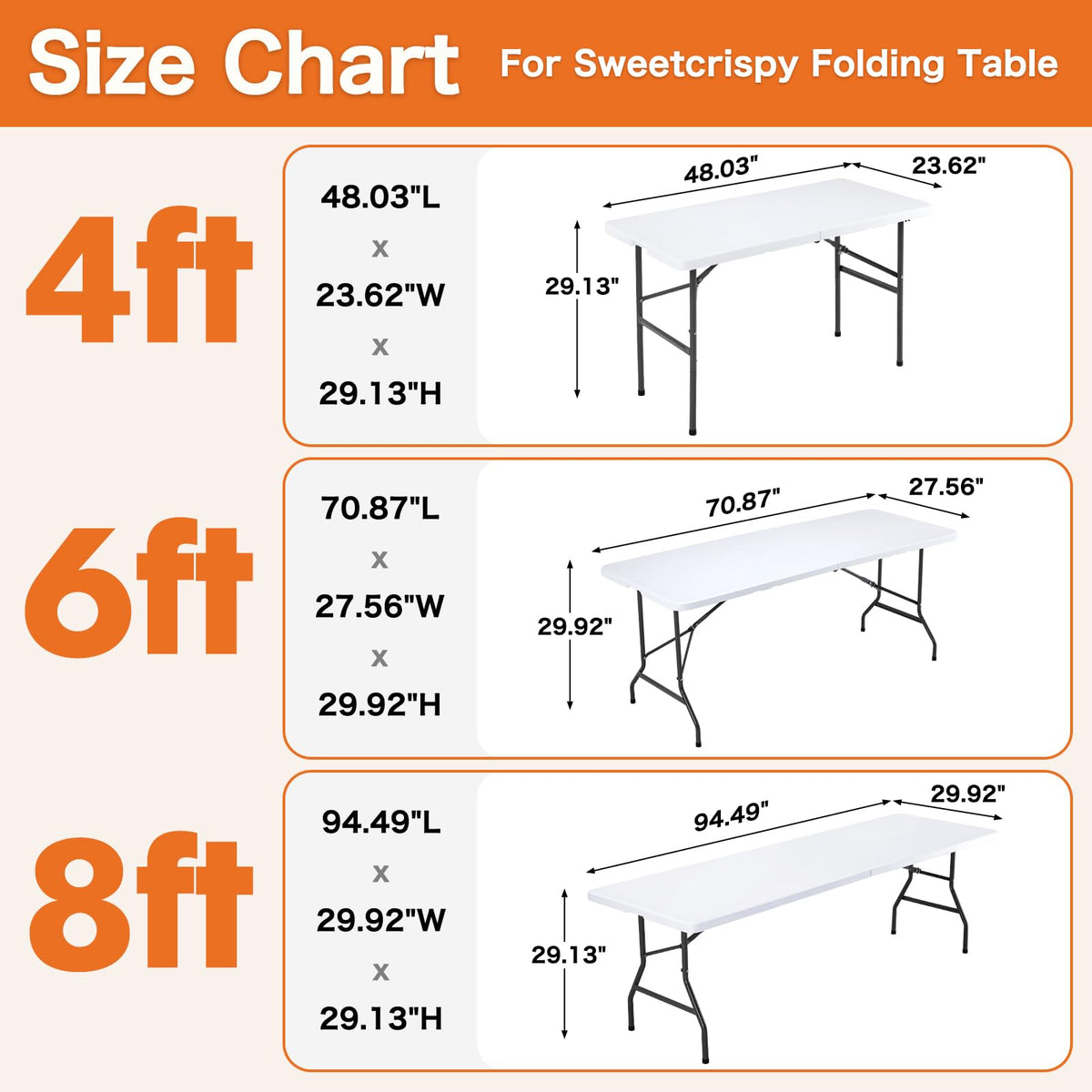 Storenine 122 cm Folding Picnic Table with Carrying Handle Basic White