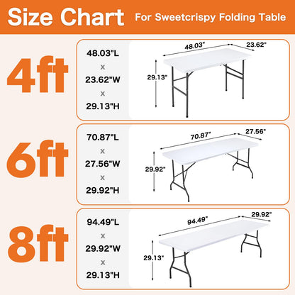 Storenine 122 cm Folding Picnic Table with Carrying Handle Basic White