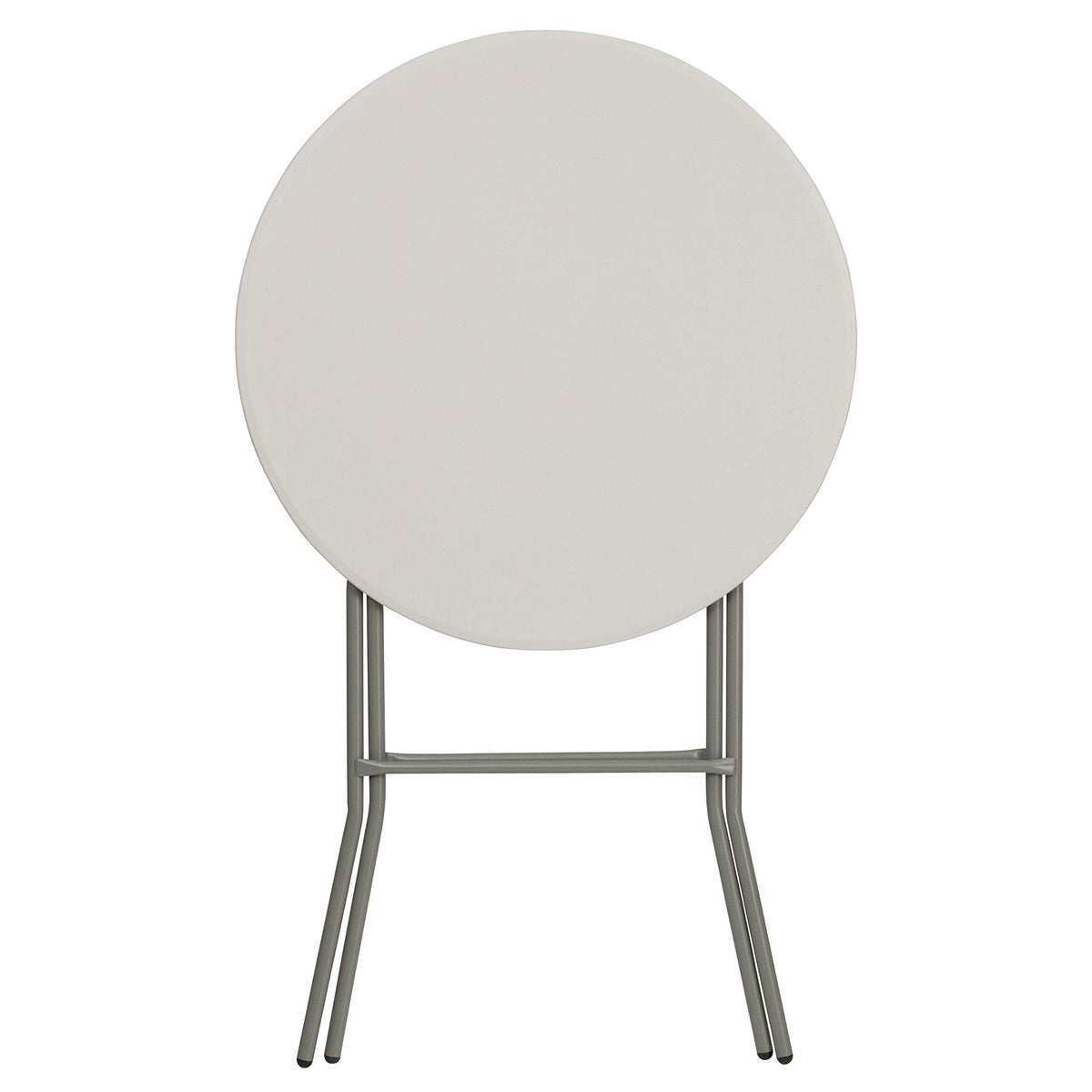 Storenine Kathryn 31.5-Inch Round Folding Bar Height Table Granite White