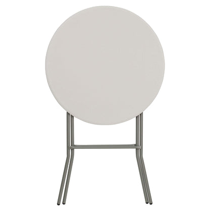 Storenine Kathryn 31.5-Inch Round Folding Bar Height Table Granite White