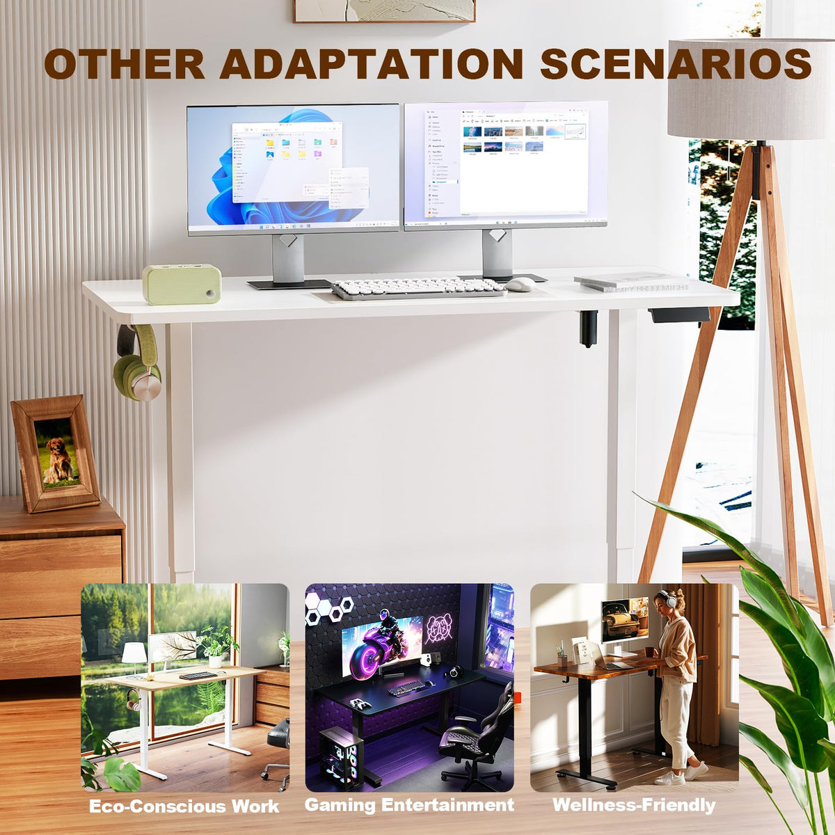 Storenine 55 Inch Electric Standing Desk White